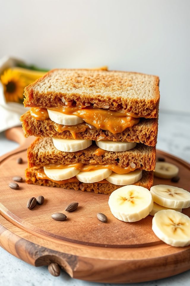 sunflower butter banana sandwiches