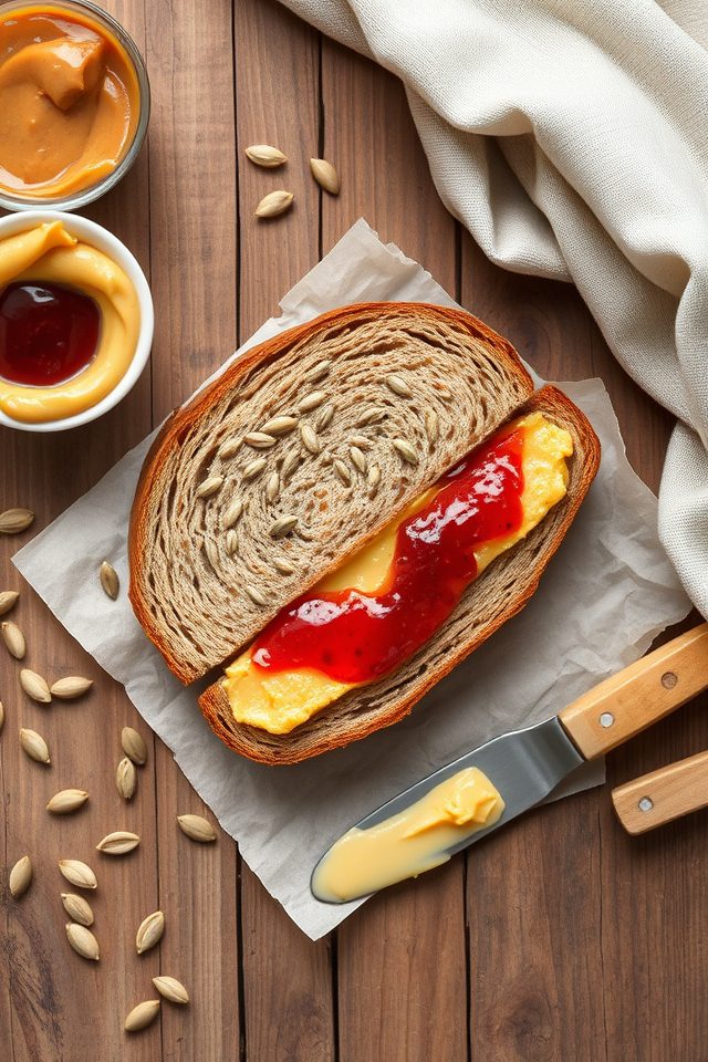 sunflower seed butter sandwiches