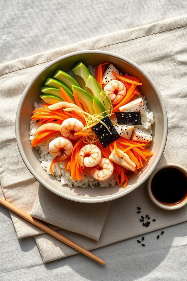 sushi ingredients served separately