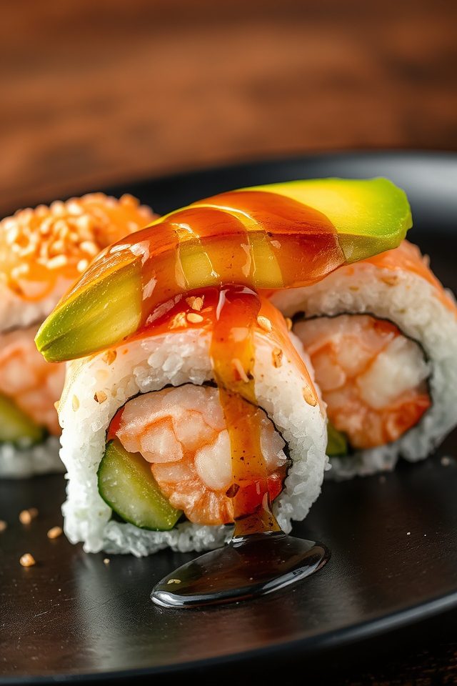 sushi with eel topping