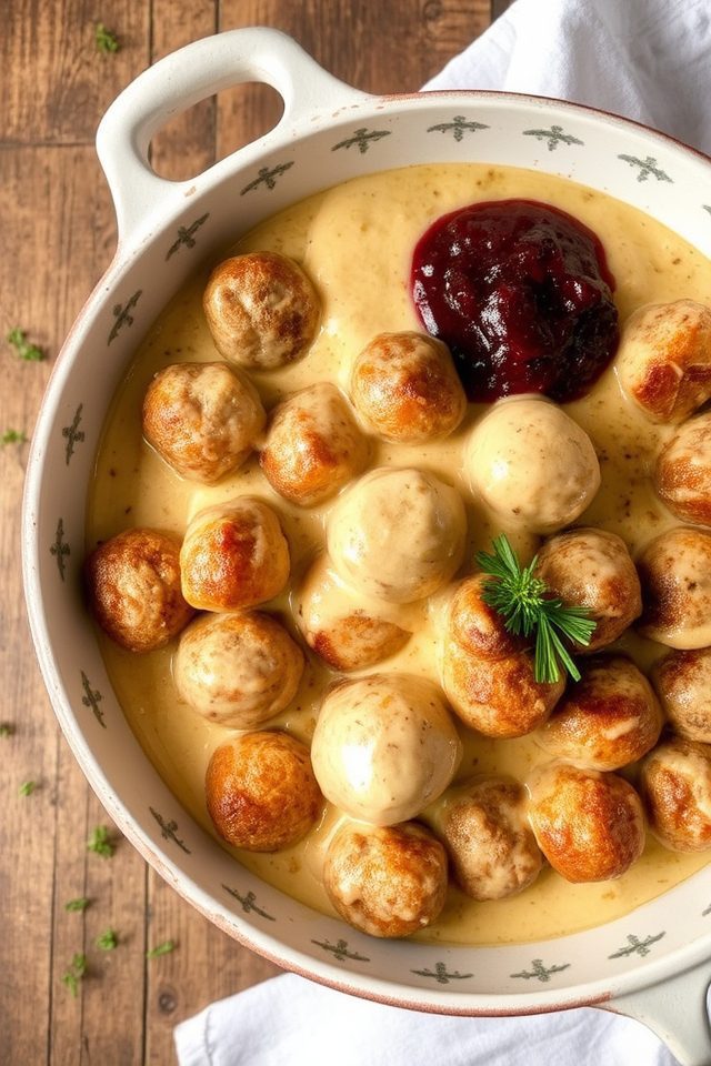 swedish meatballs lingonberry dish