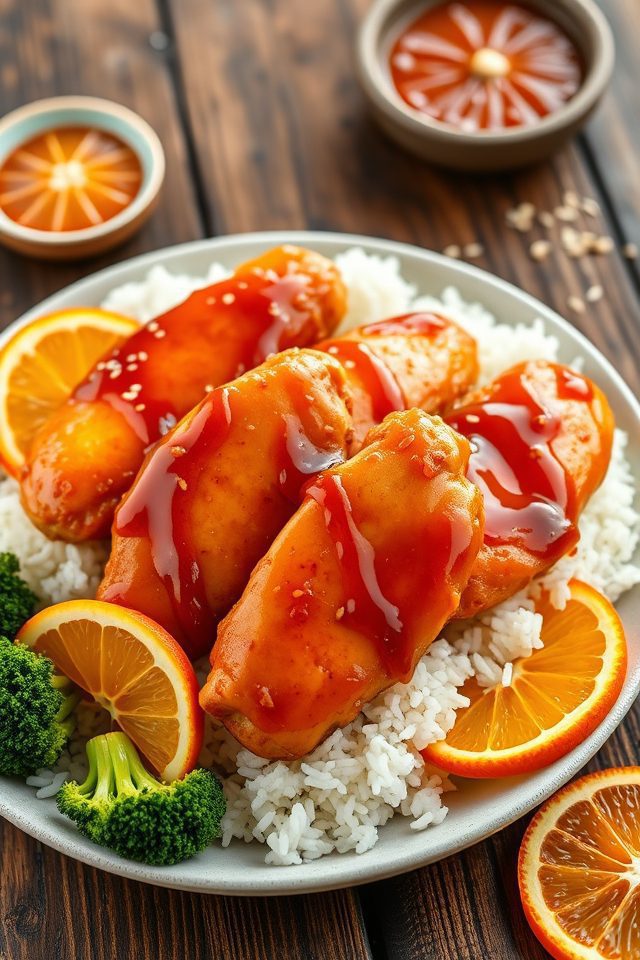 sweet citrus chicken dish