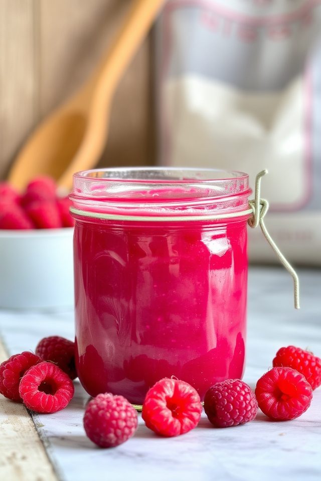 sweet homemade raspberry jam