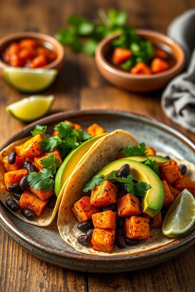 sweet potato bean tacos