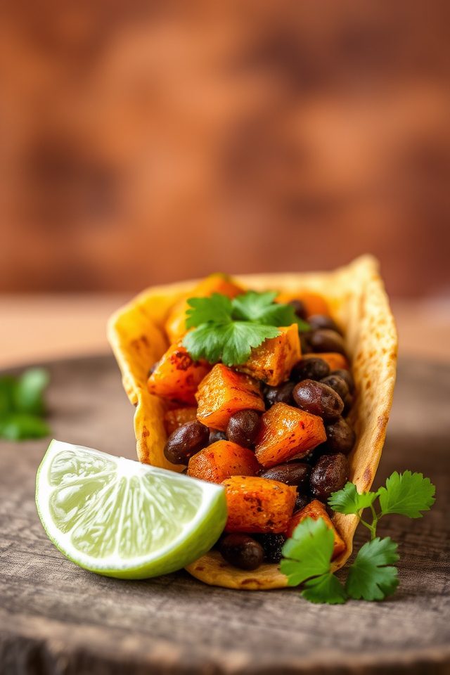 sweet potato black tacos