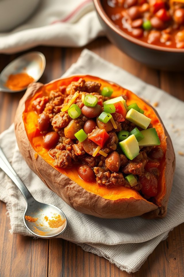 sweet potato chili topping