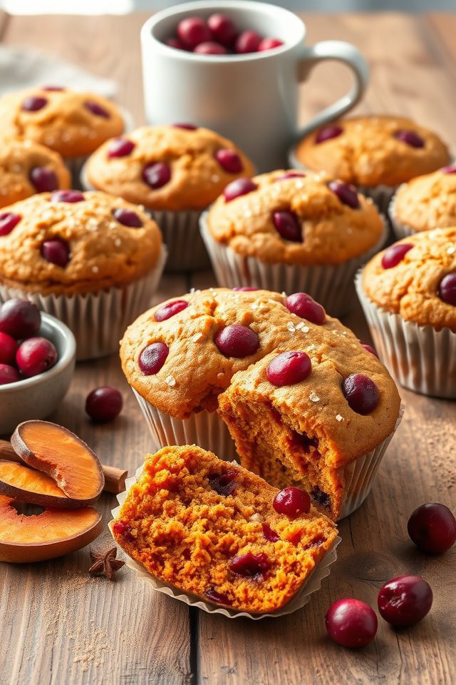 sweet potato cranberry muffins