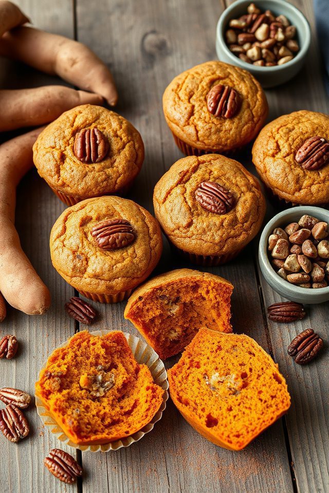 sweet potato pecan muffins