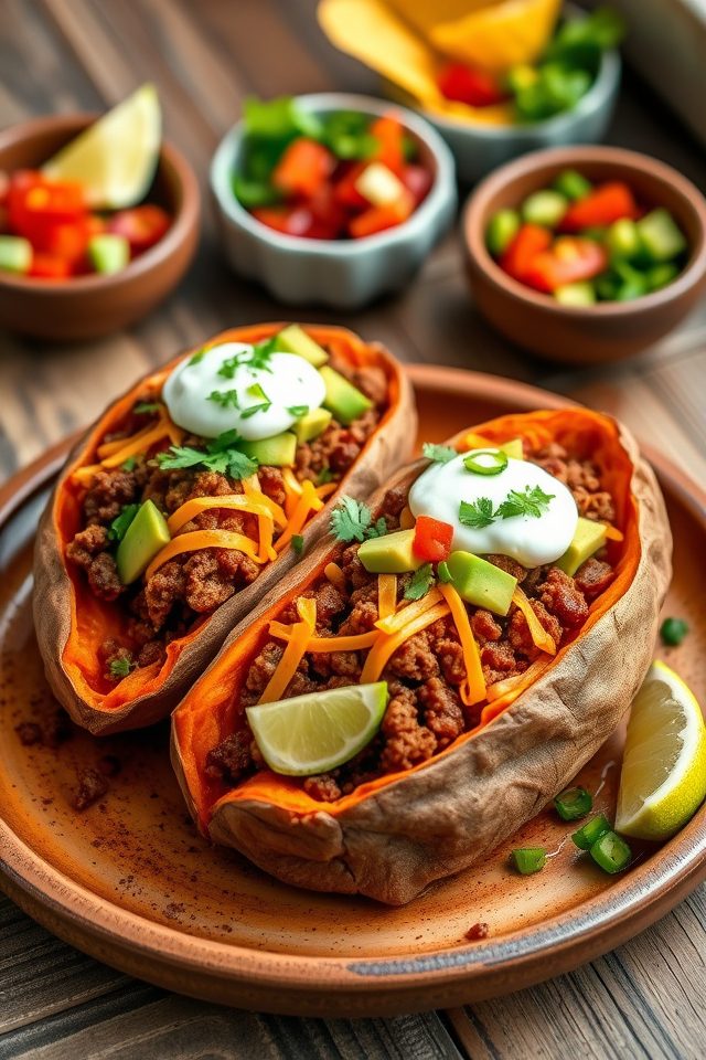 sweet potatoes with tacos