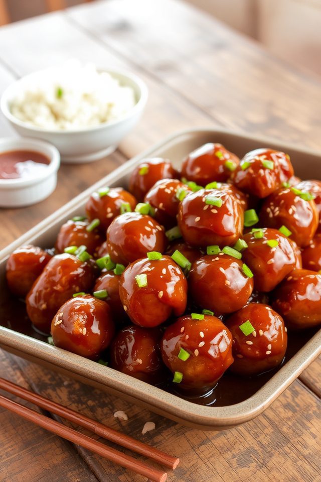 sweet savory glazed meatballs