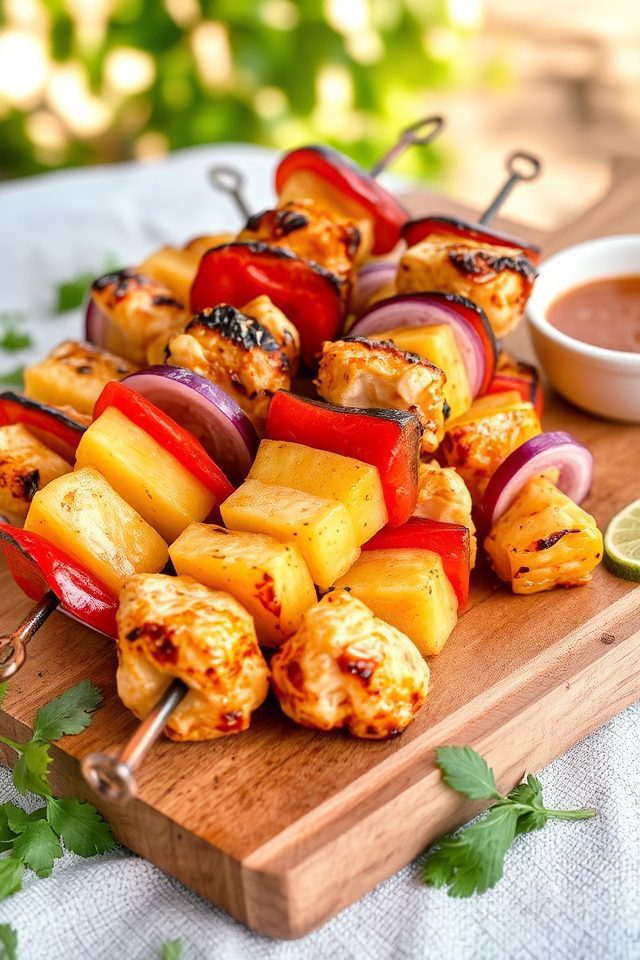 sweet savory tropical skewers