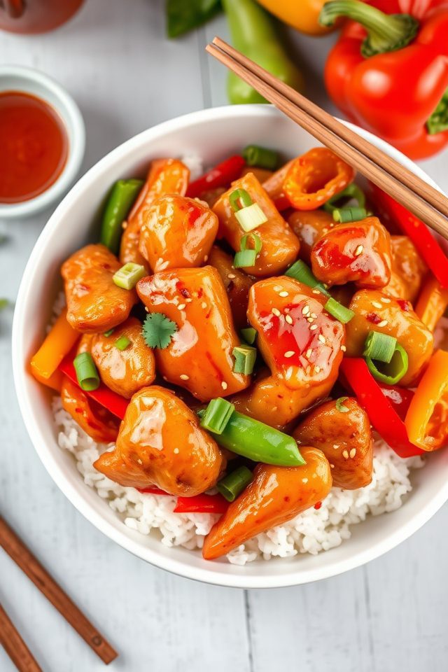 sweet spicy chicken stir fry