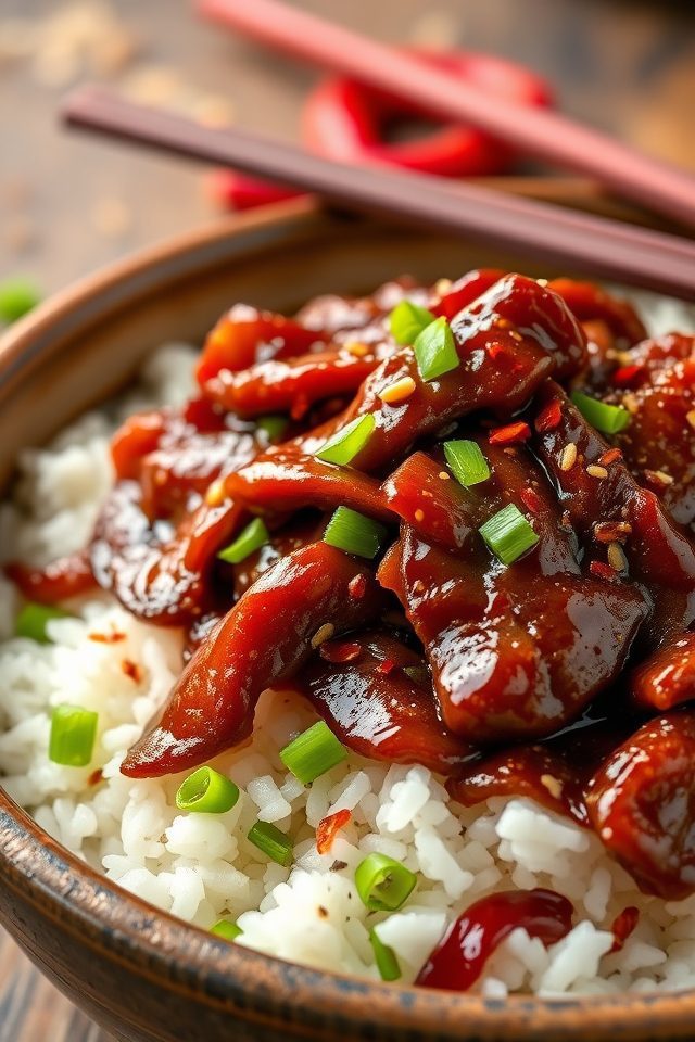 sweet spicy mongolian beef
