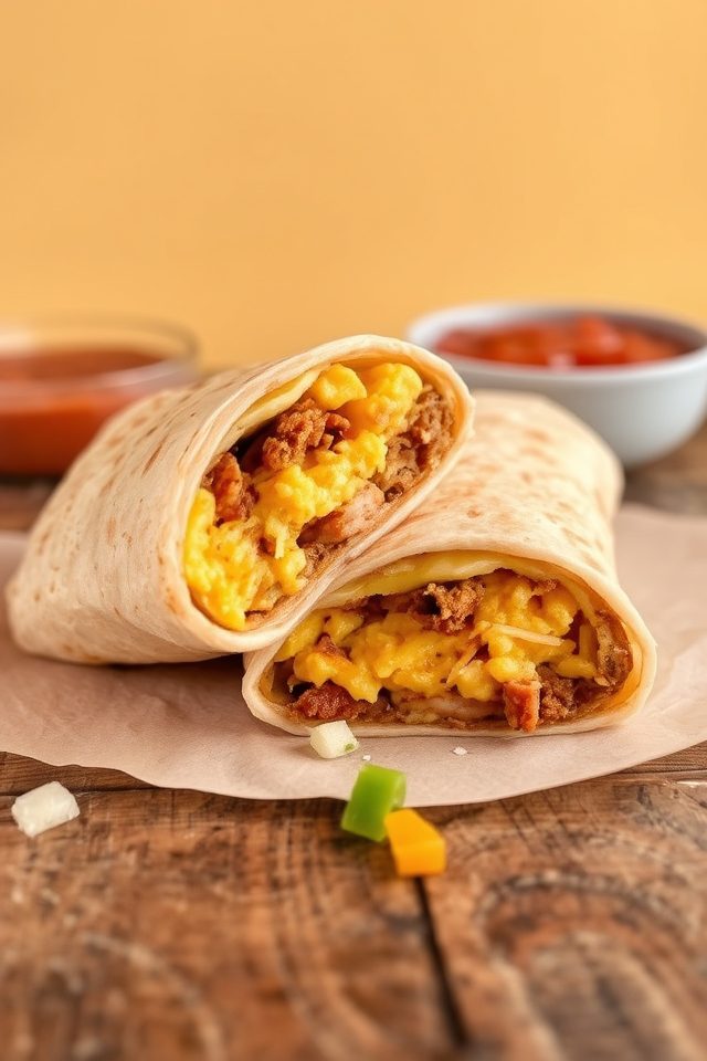 taco meat breakfast burritos