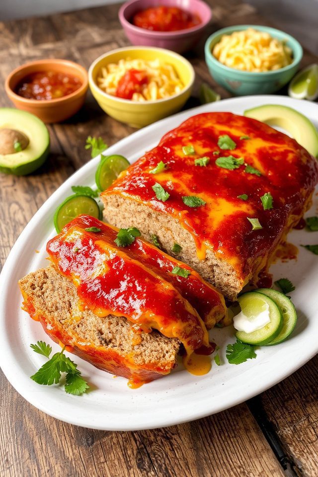 taco spiced cheesy meatloaf