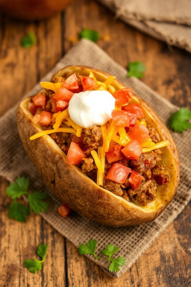 tacos in baked potatoes