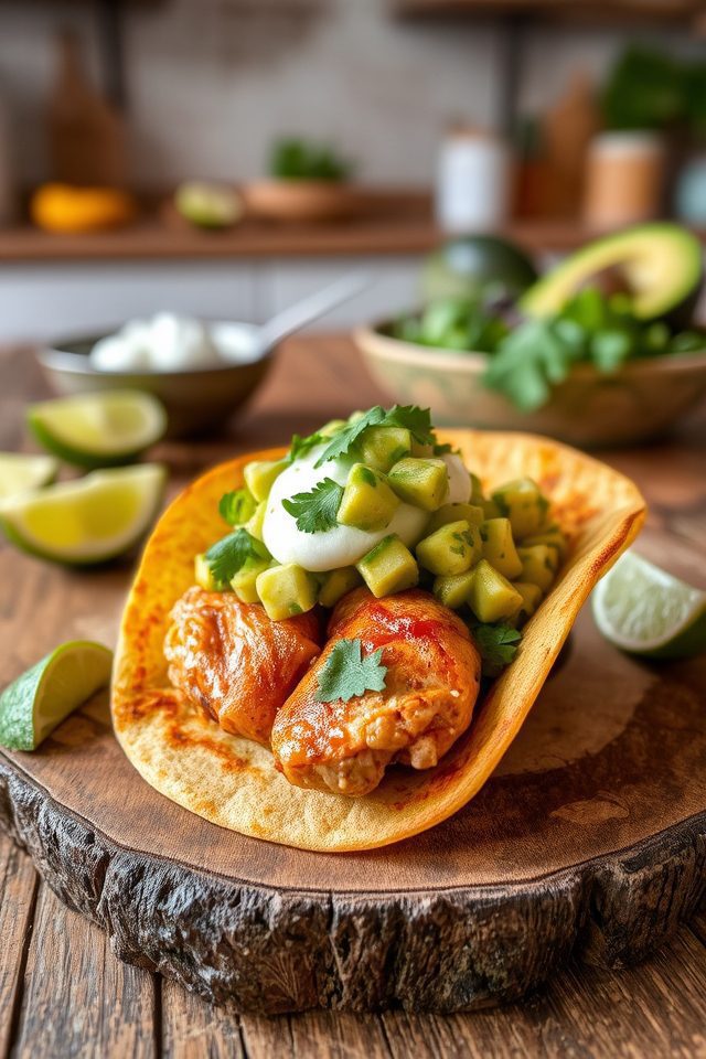 tacos with avocado salsa