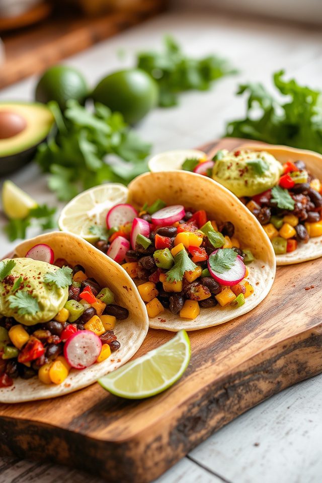 tacos with fresh guacamole