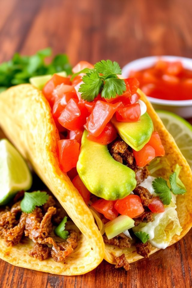 tacos with savory filling