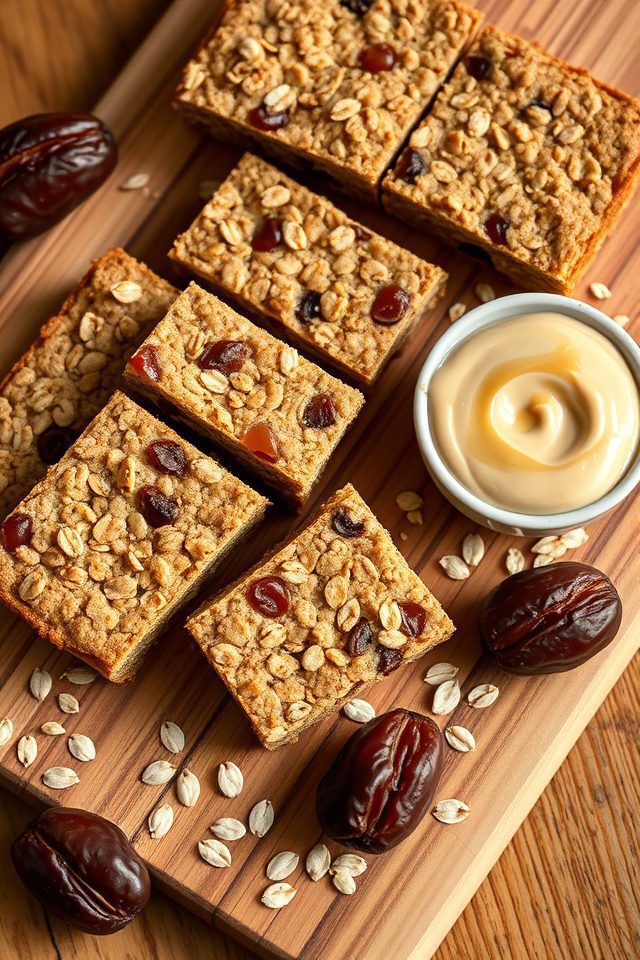 tahini date oatmeal bars