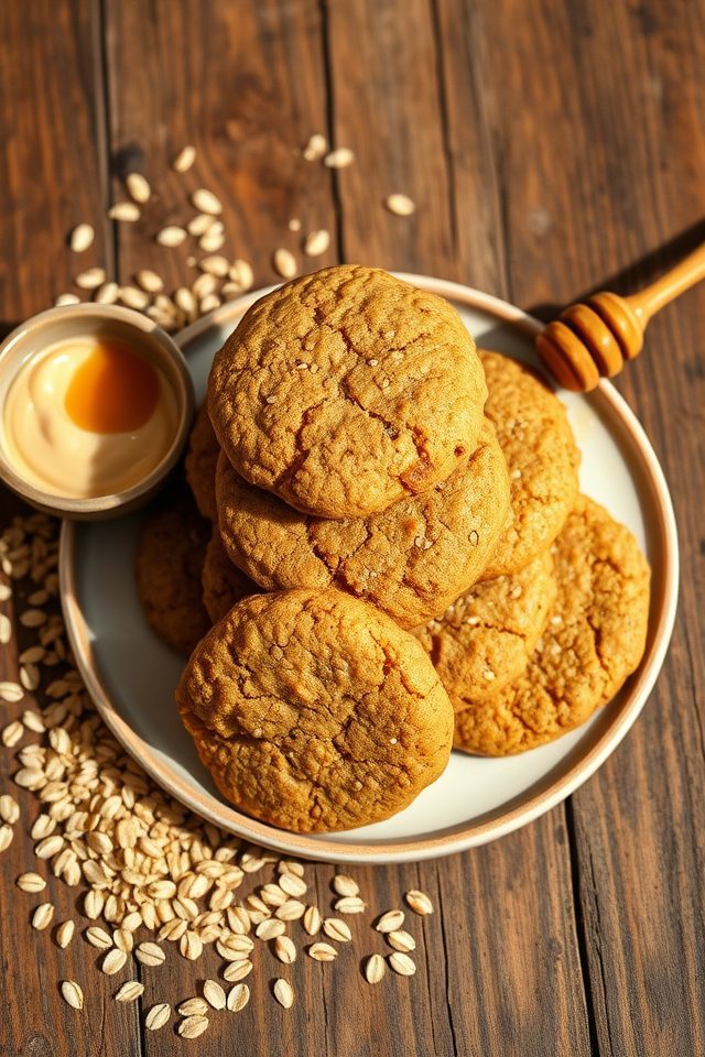 tahini honey oatmeal cookies