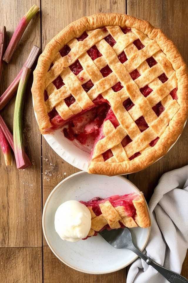 tangy rhubarb jammy pie