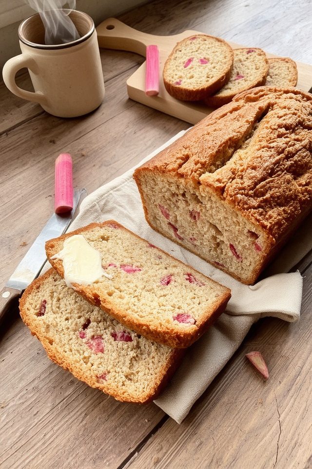 tangy spiced rhubarb loaf