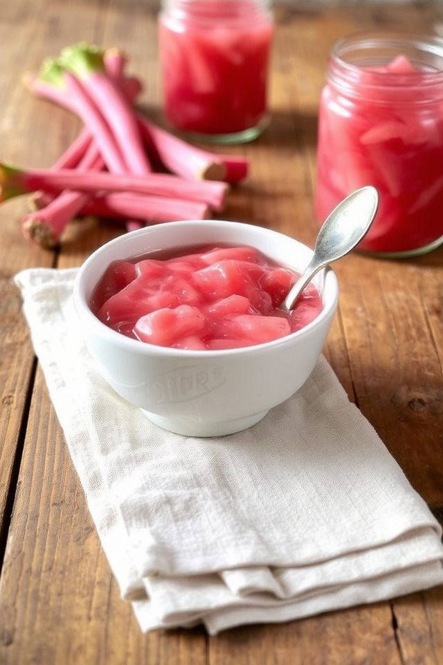 tangy sweet rhubarb sauce