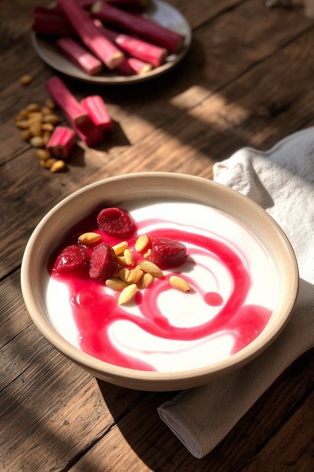 tart rhubarb creamy yogurt