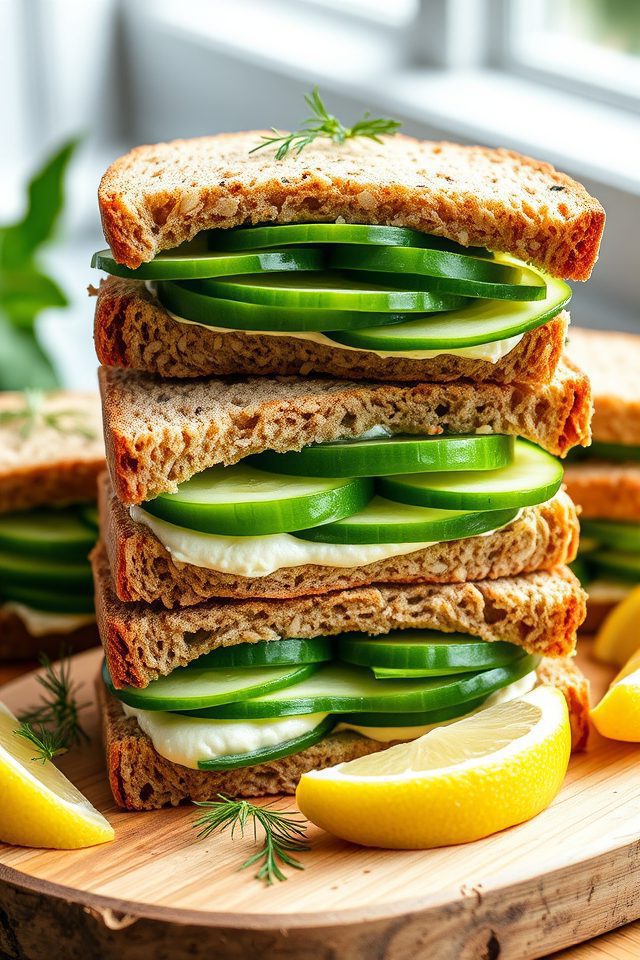tea time cucumber finger sandwiches