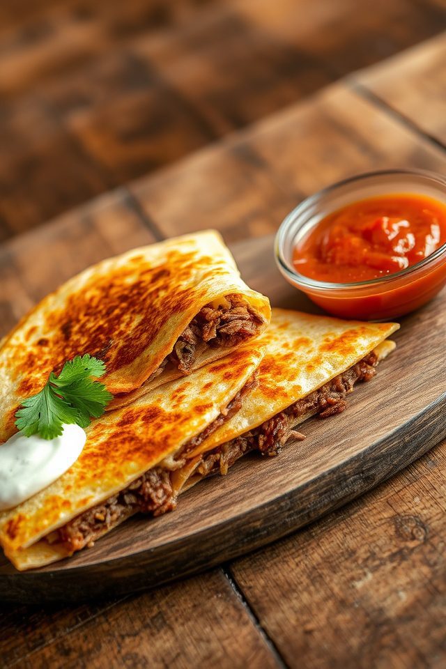 tender beef cheese quesadillas