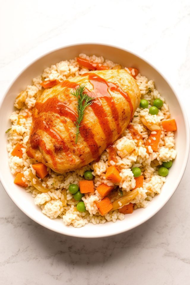 tender chicken rice bowl