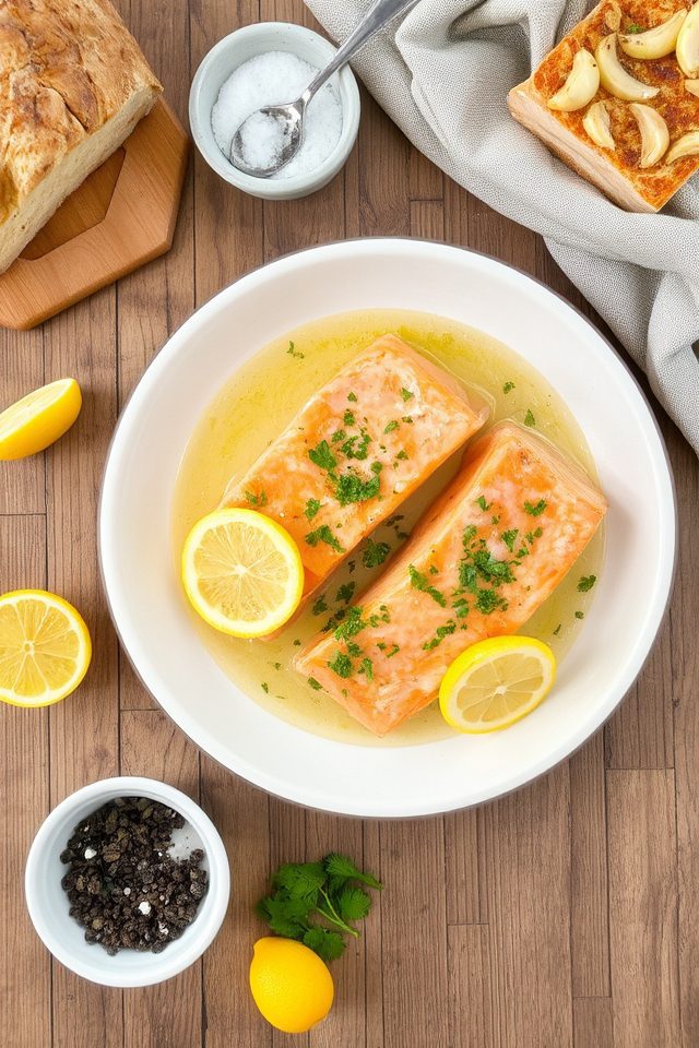 tender lemon garlic salmon