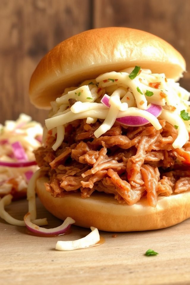 tender pork coleslaw sliders