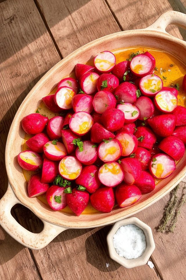 tender radishes garlic butter