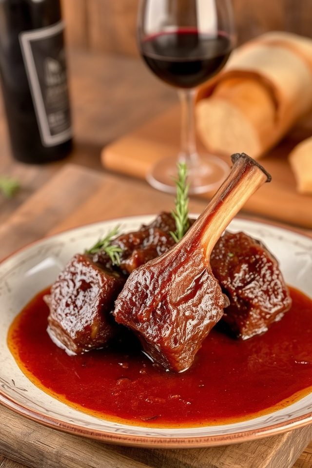 tender ribs red wine