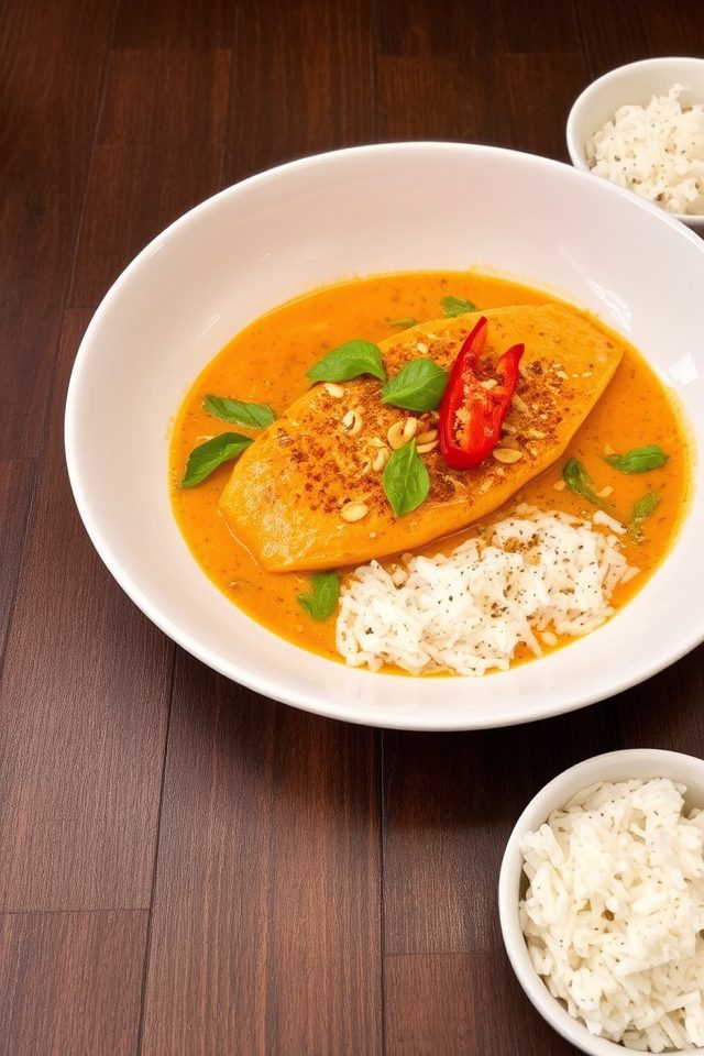 thai barramundi curry dish