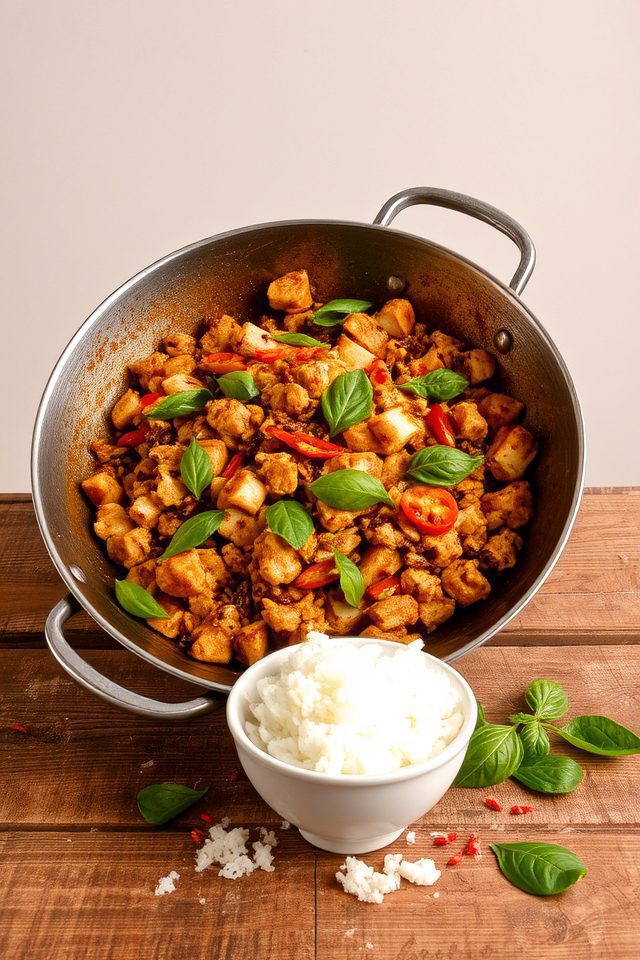 thai basil chicken stirfy