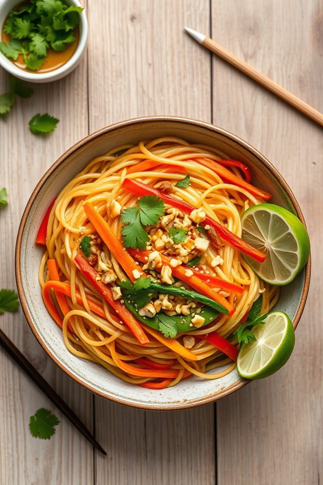 thai inspired vegetable noodles