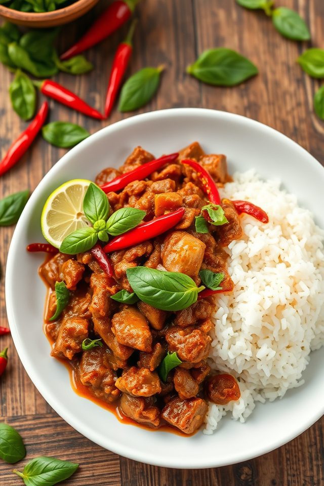 thai pork rice dish