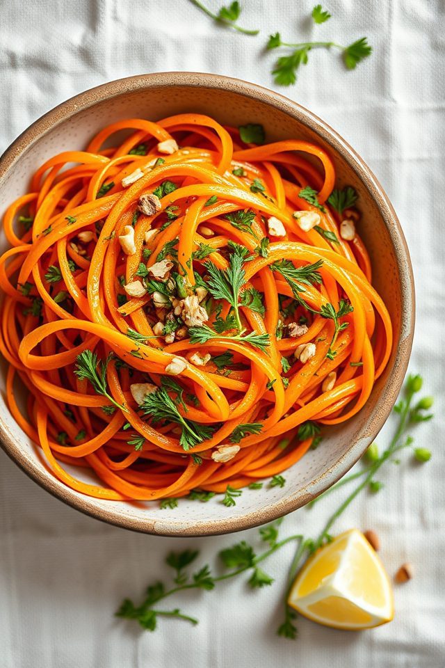 thinly sliced carrot salad