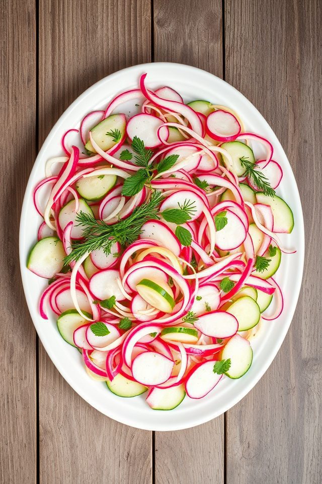 thinly sliced vegetable salad
