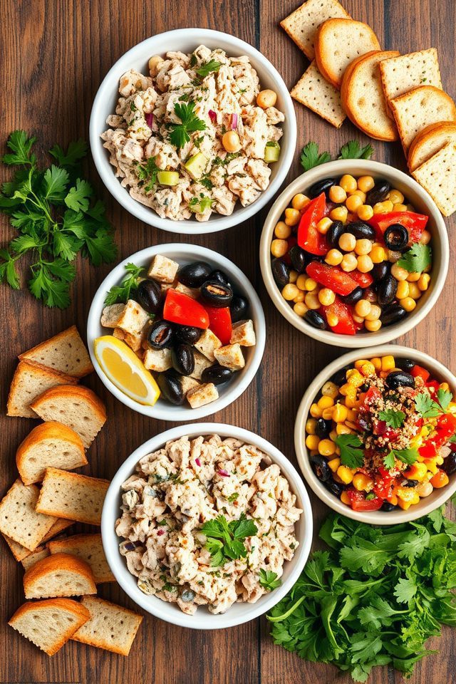 three unique tuna salads