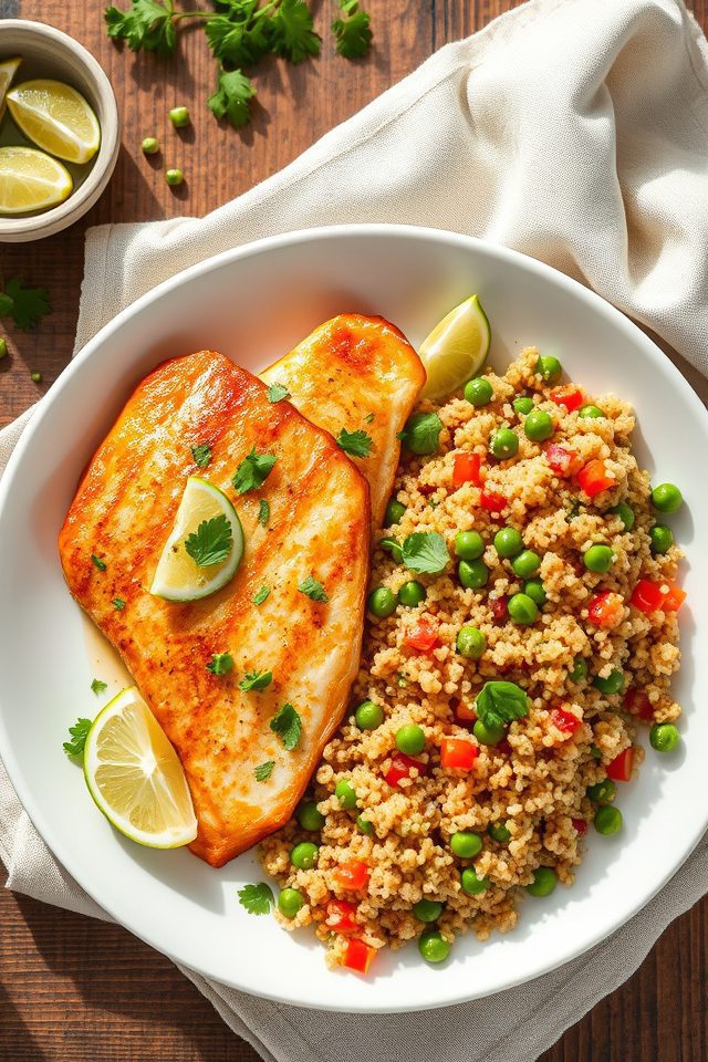 tilapia quinoa garlic lime