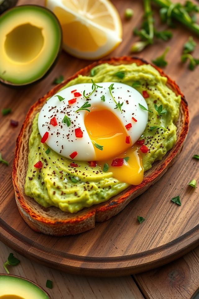 toasted bread avocado egg