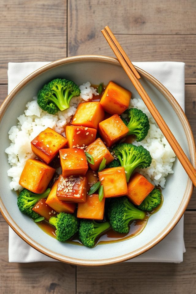 tofu broccoli asian flavors