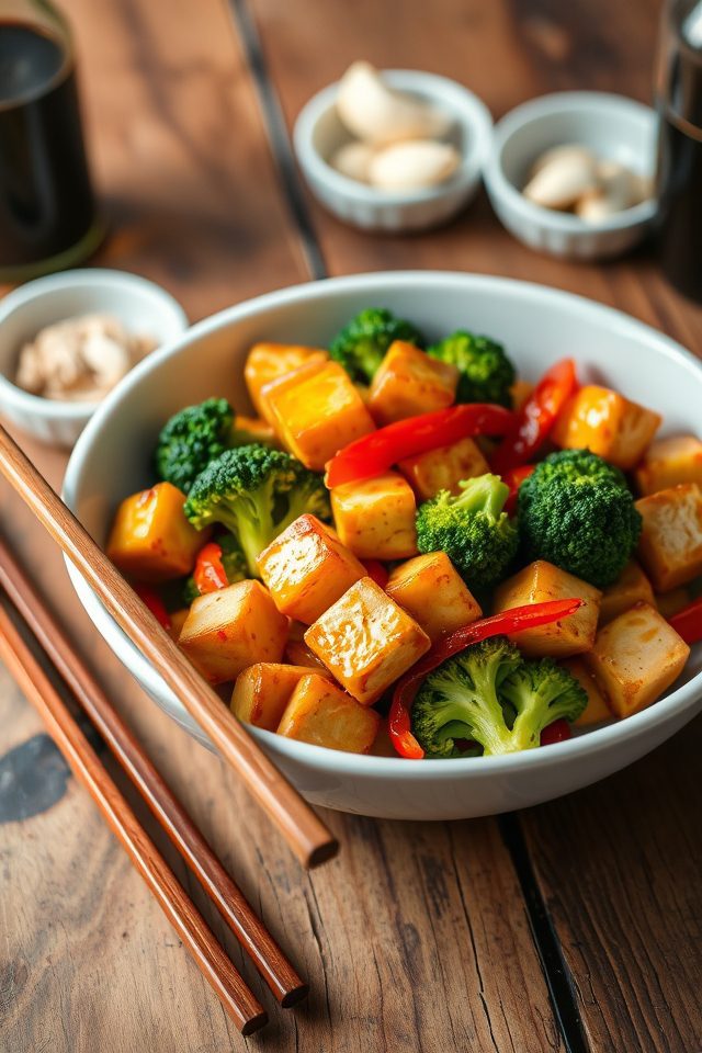 tofu broccoli pepper stir fry