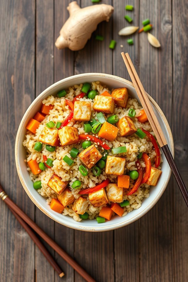 tofu cauliflower low carb dish