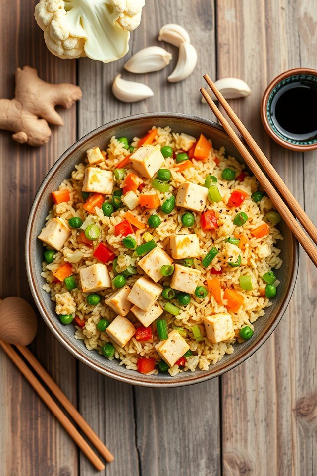 tofu cauliflower low carb stir fry
