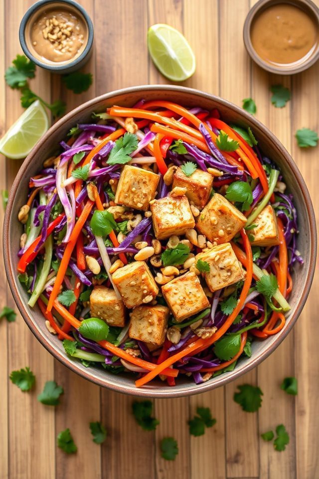 tofu crunchy peanut salad